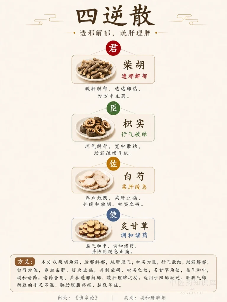 四逆散 君臣佐使图