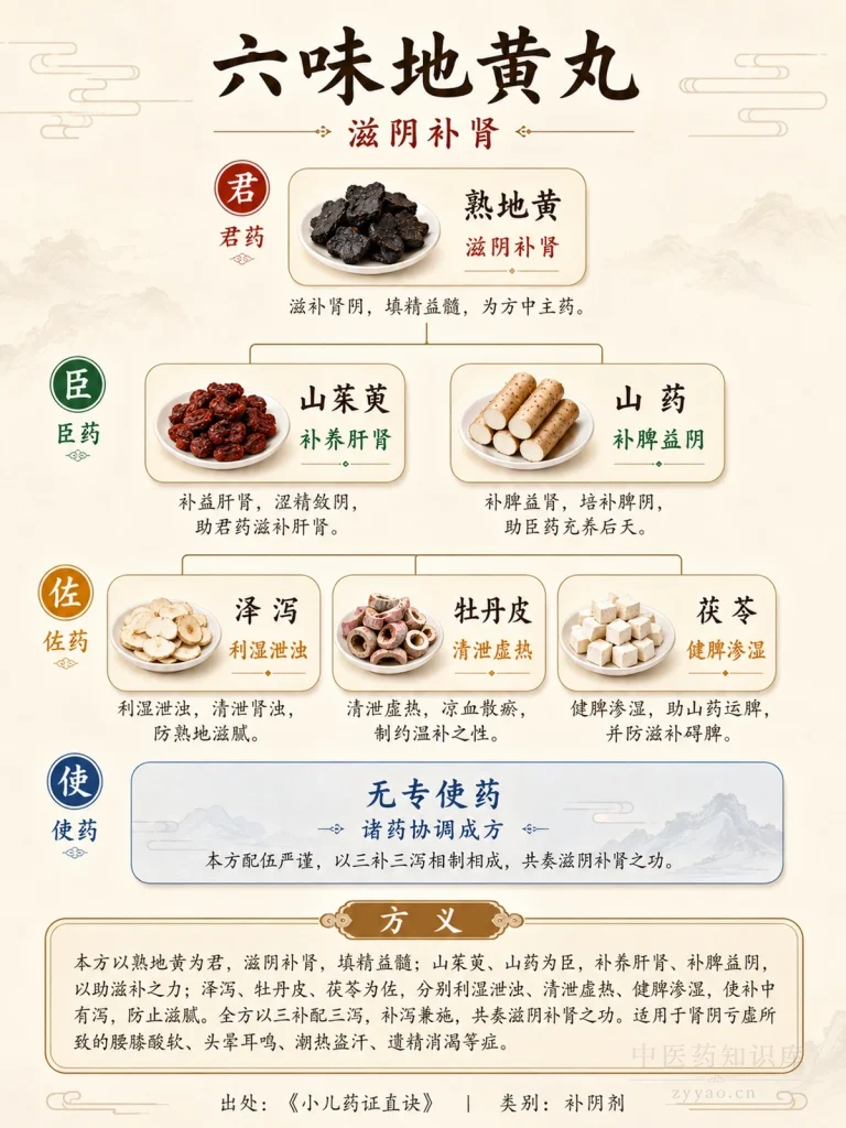 六味地黄丸 君臣佐使图