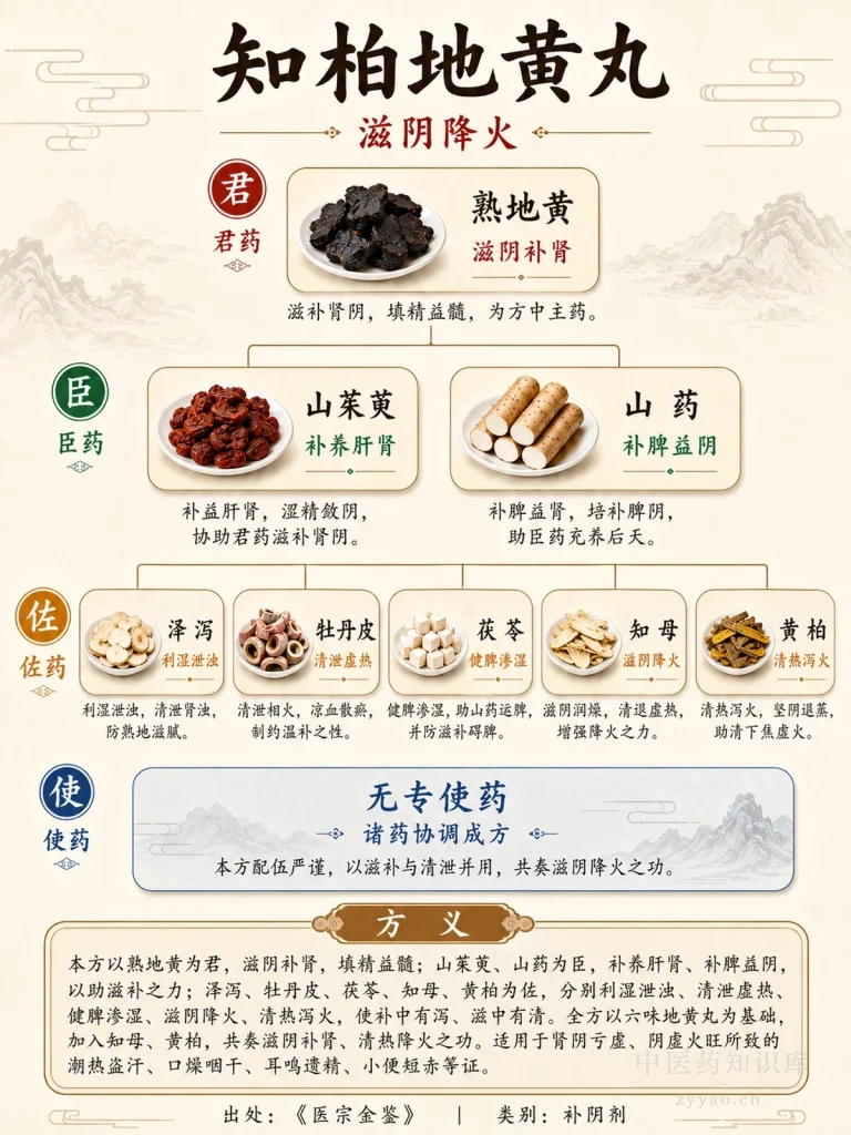 知柏地黄丸 君臣佐使图