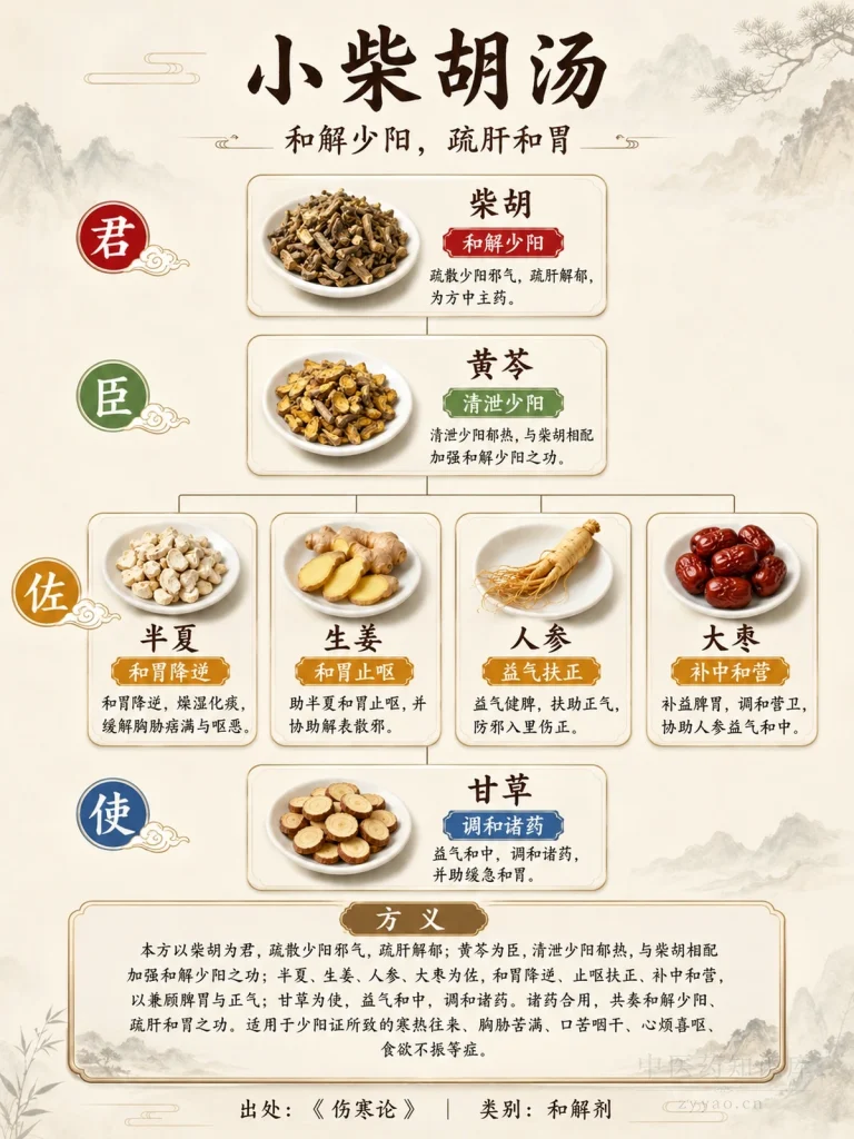 小柴胡汤 君臣佐使图