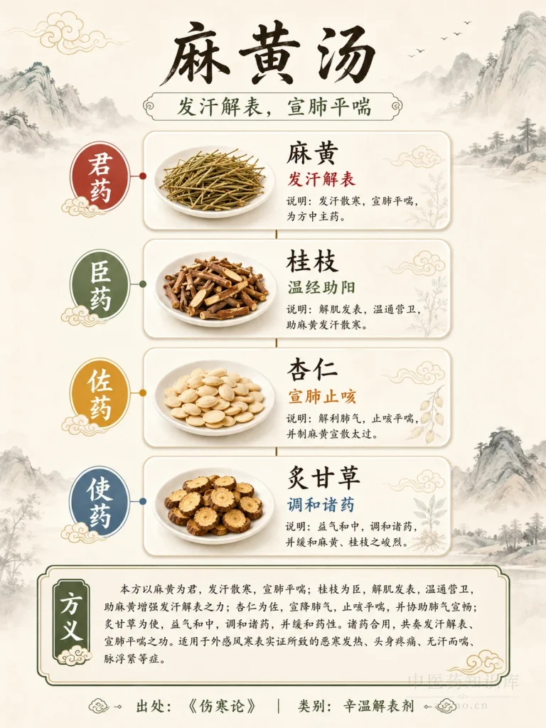 麻黄汤 君臣佐使图