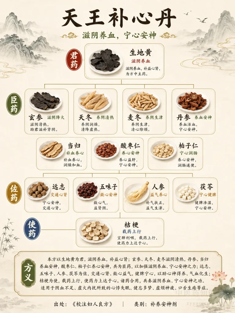 天王补心丹 君臣佐使图
