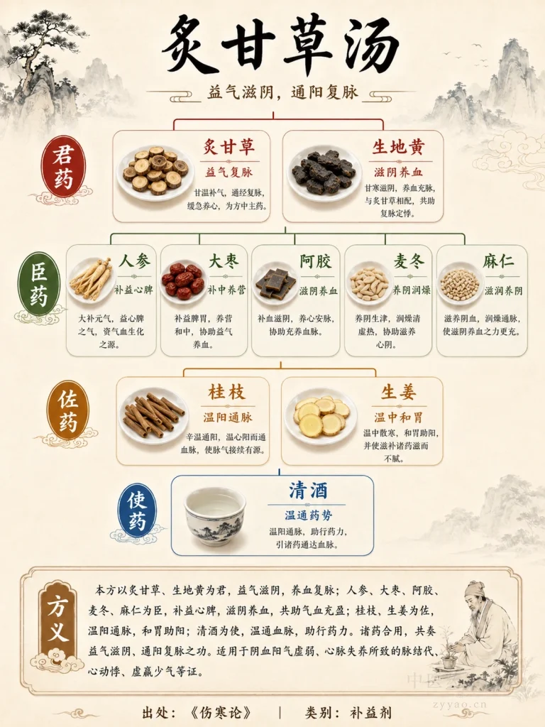 炙甘草汤 君臣佐使图