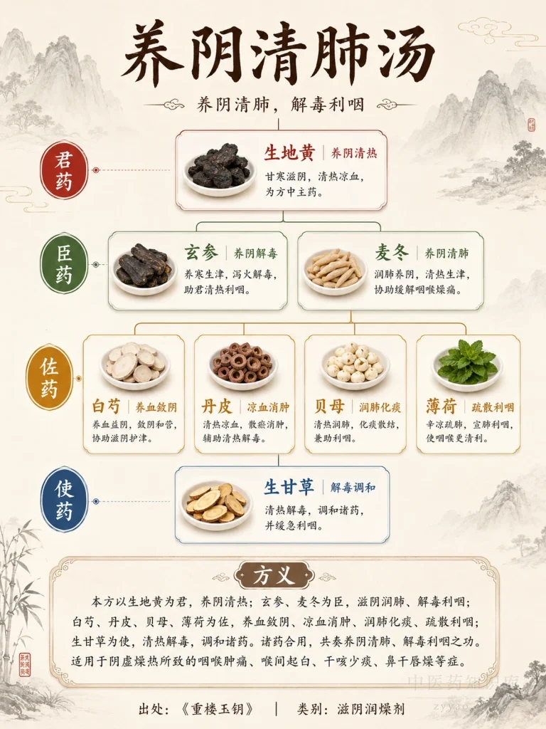 养阴清肺汤 君臣佐使图