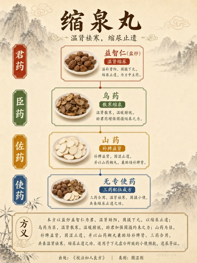 缩泉丸 君臣佐使图