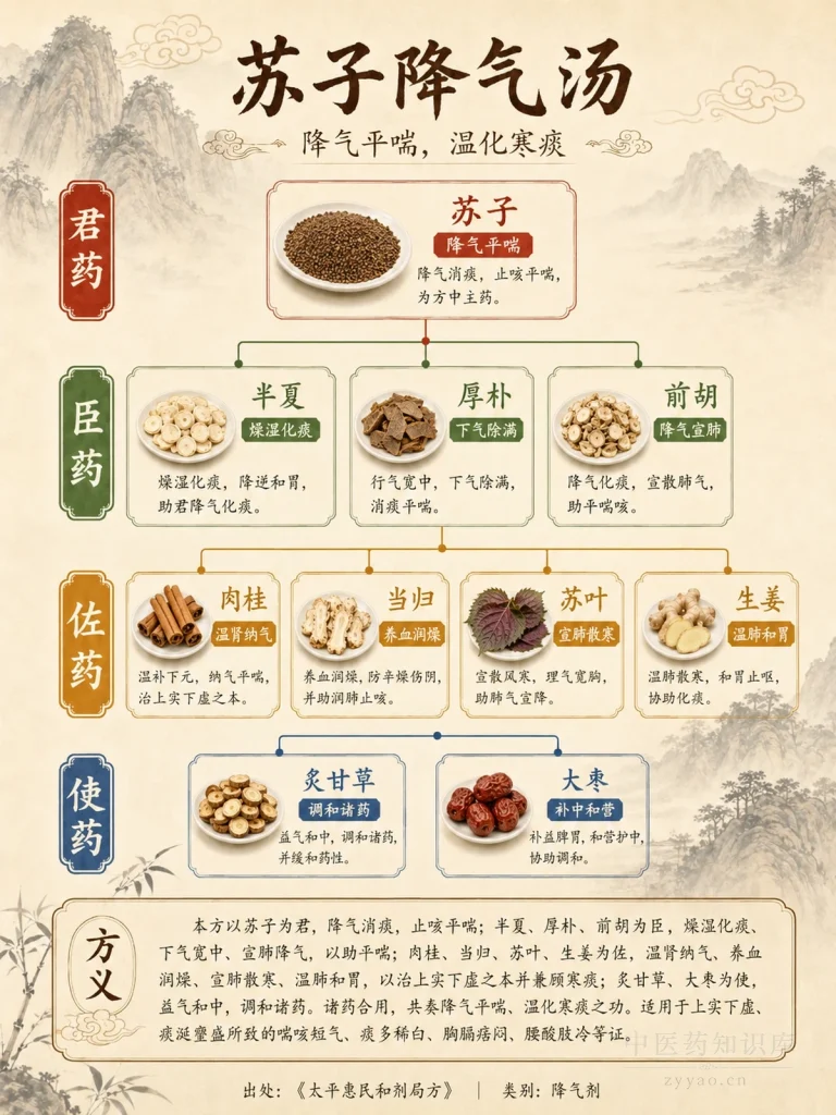 苏子降气汤 君臣佐使图