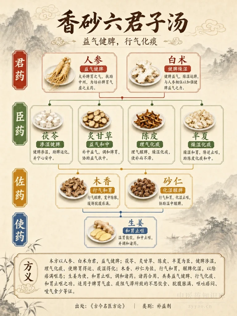 香砂六君子汤 君臣佐使图
