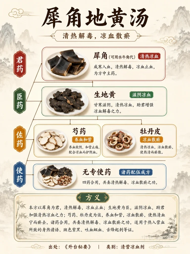 犀角地黄汤 君臣佐使图