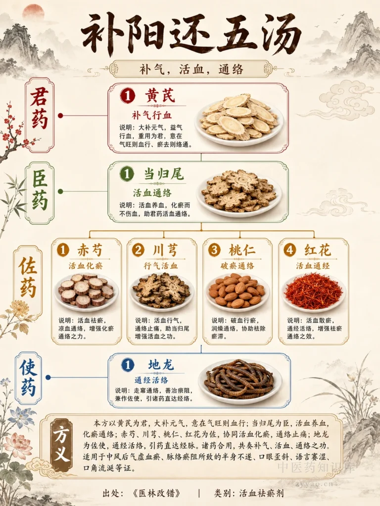 补阳还五汤 君臣佐使图