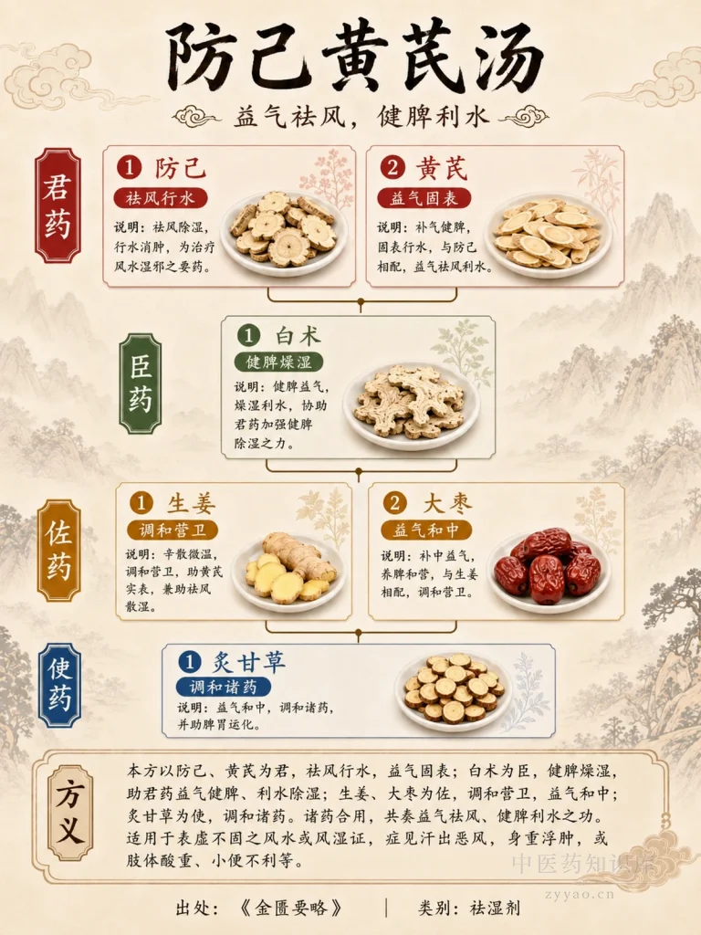 防己黄芪汤 君臣佐使图