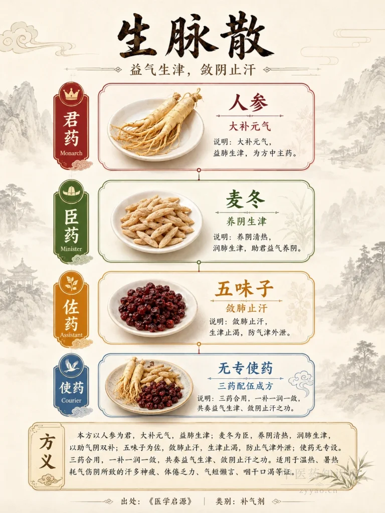 生脉散 君臣佐使图