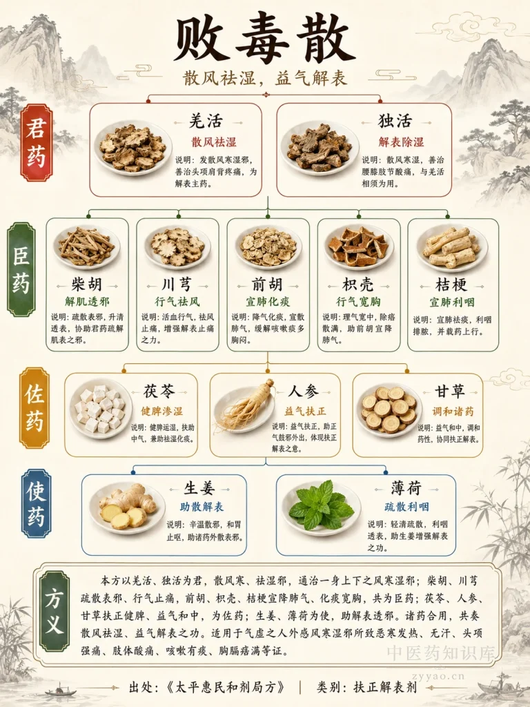 败毒散 君臣佐使图