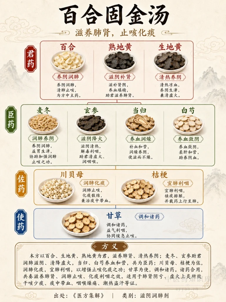 百合固金汤 君臣佐使图