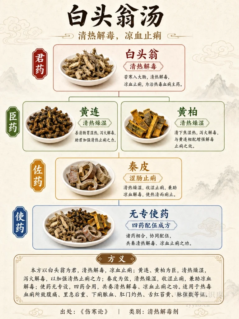 白头翁汤 君臣佐使图