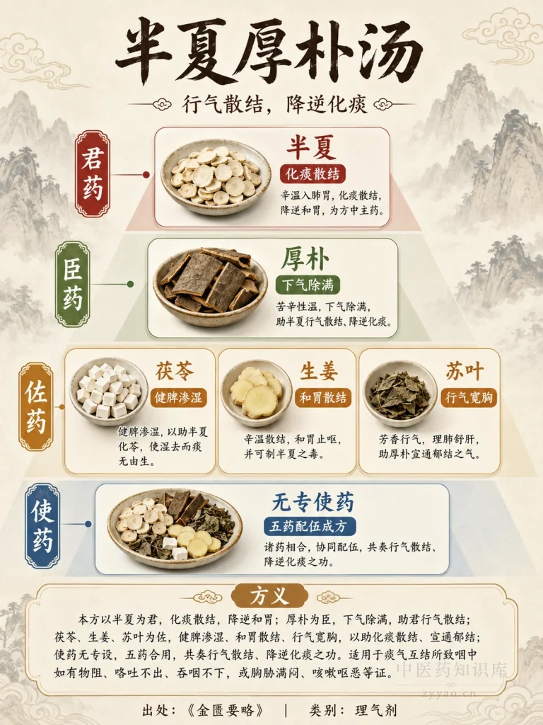 半夏厚朴汤 君臣佐使图