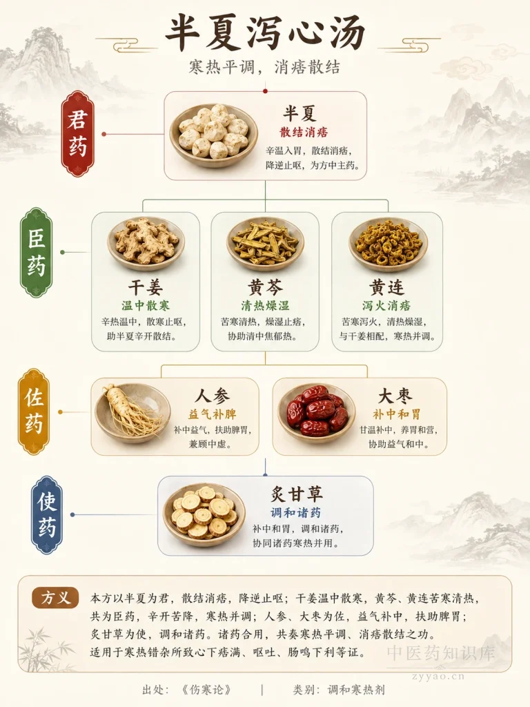 半夏泻心汤 君臣佐使图