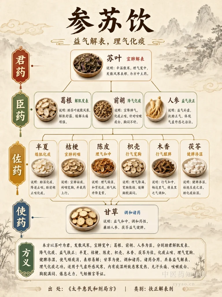 参苏饮 君臣佐使图
