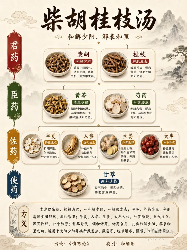 柴胡桂枝汤 君臣佐使图