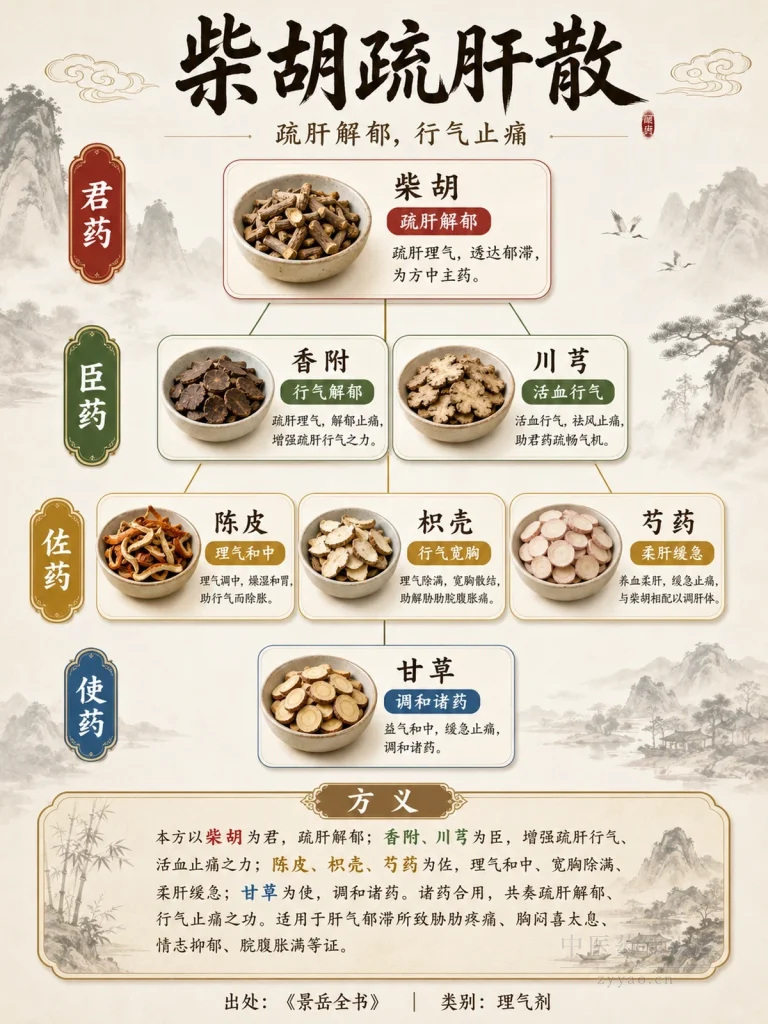 柴胡疏肝散 君臣佐使图