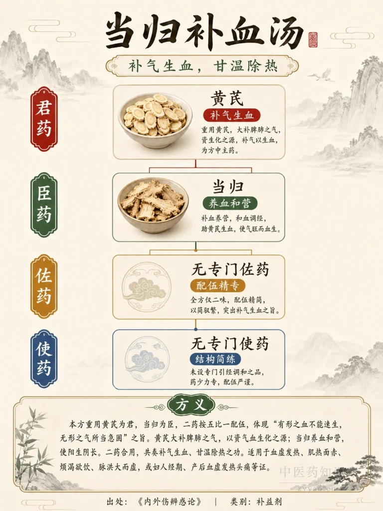 当归补血汤 君臣佐使图