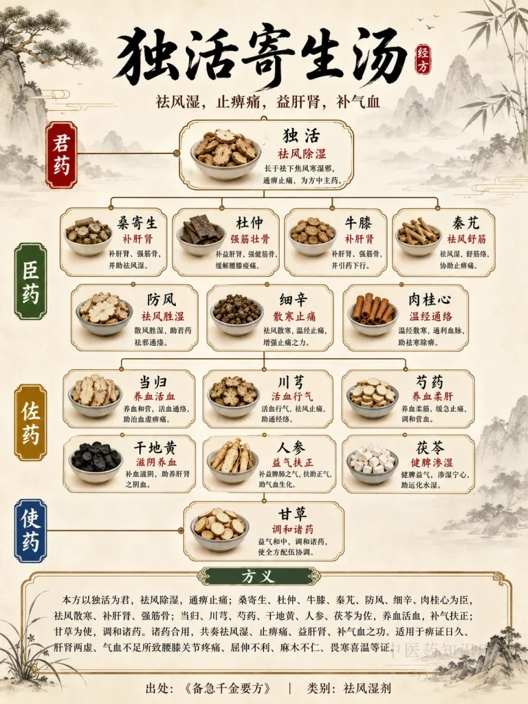 独活寄生汤 君臣佐使图