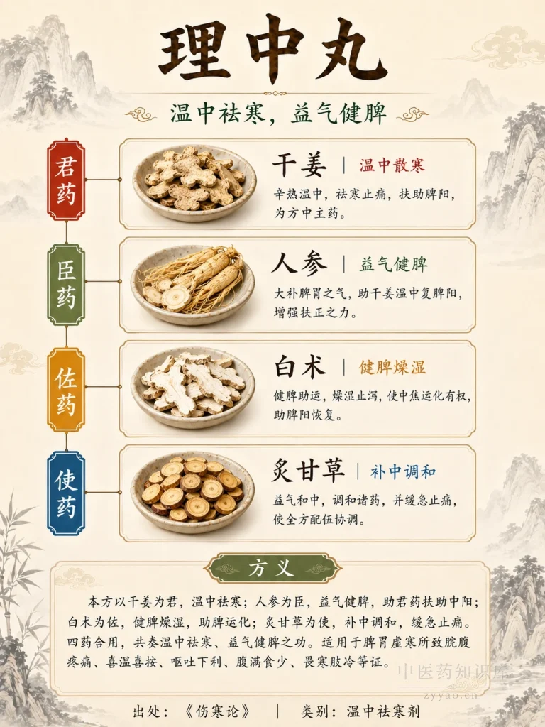 理中丸 君臣佐使图