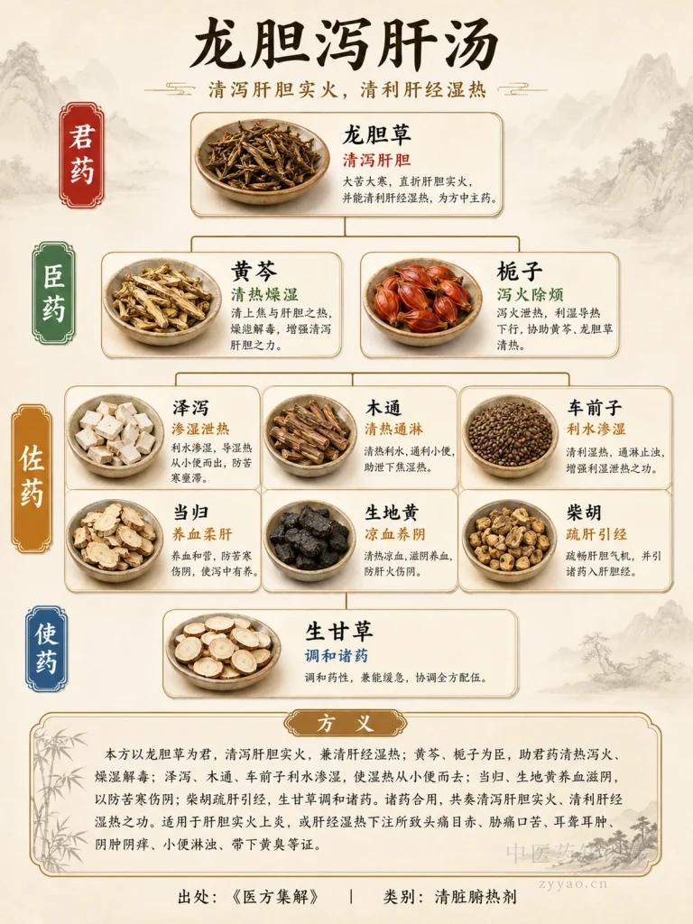 龙胆泻肝汤 君臣佐使图