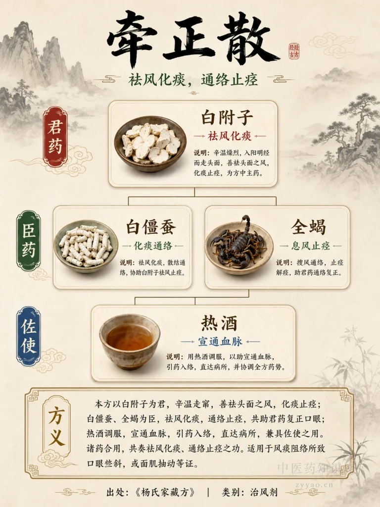 牵正散 君臣佐使图