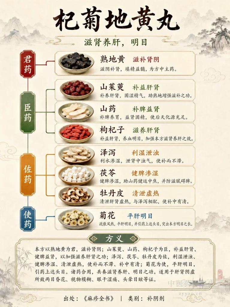 杞菊地黄丸 君臣佐使图