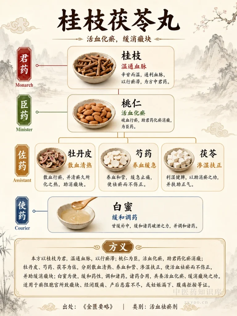 桂枝茯苓丸 君臣佐使图
