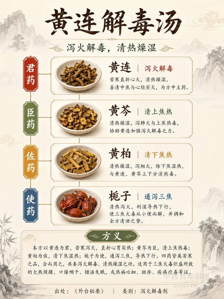 黄连解毒汤 君臣佐使图