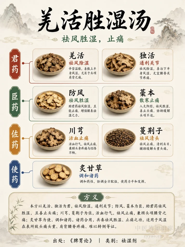 羌活胜湿汤 君臣佐使图