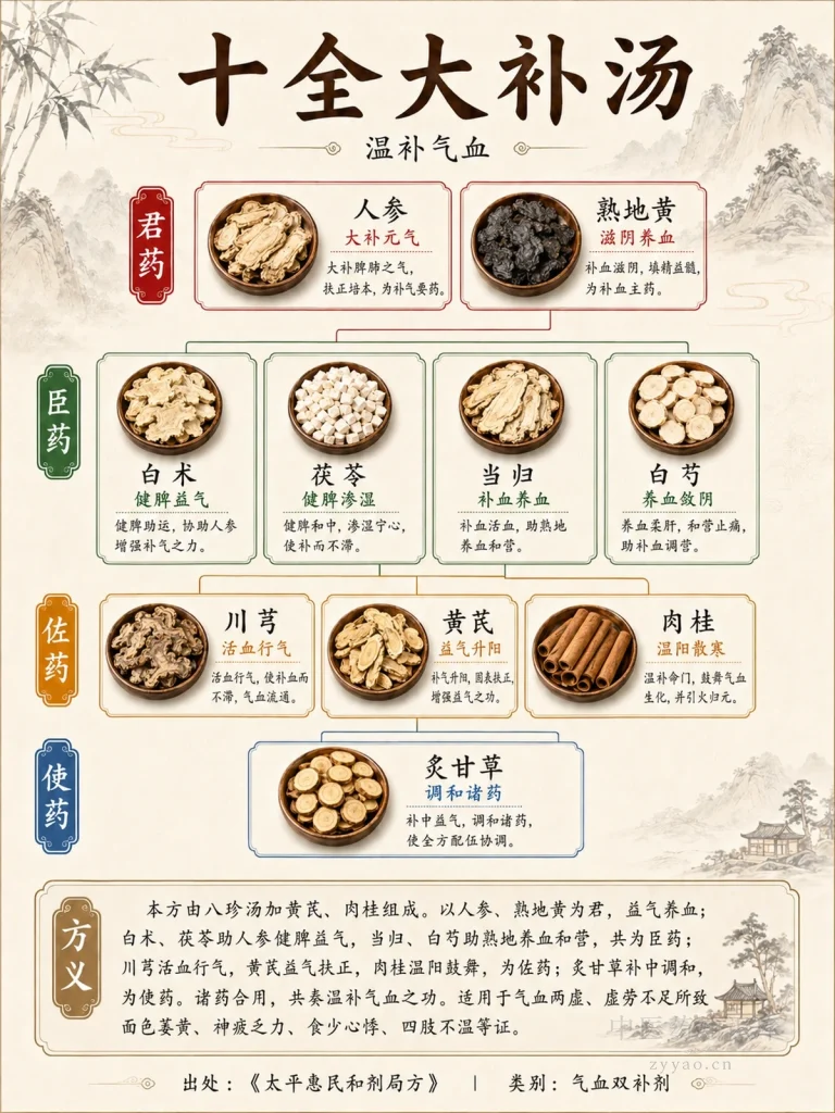 十全大补汤 君臣佐使图