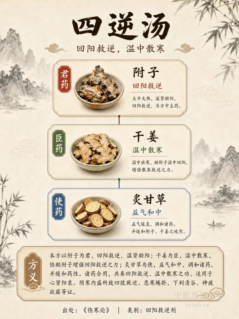 四逆汤 君臣佐使图