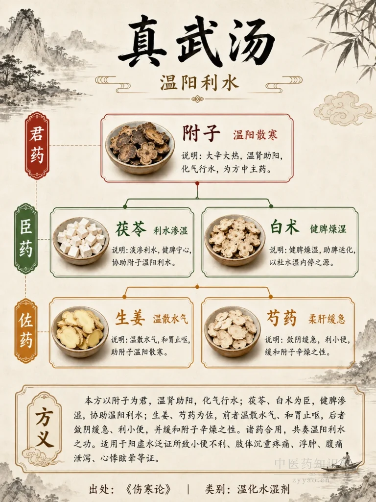 真武汤 君臣佐使图