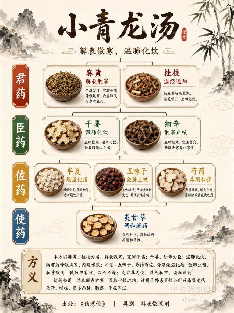 小青龙汤 君臣佐使图
