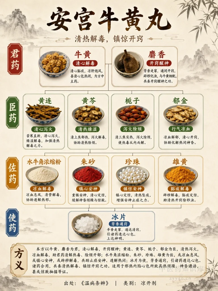 安宫牛黄丸 君臣佐使图