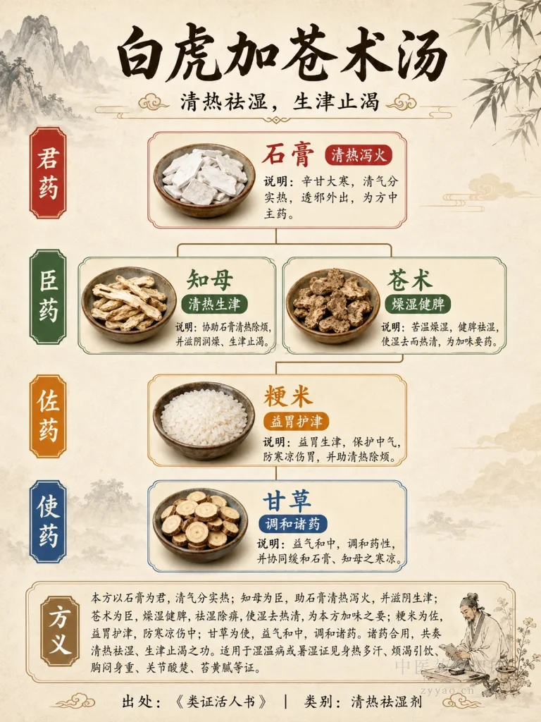 白虎加苍术汤 君臣佐使图