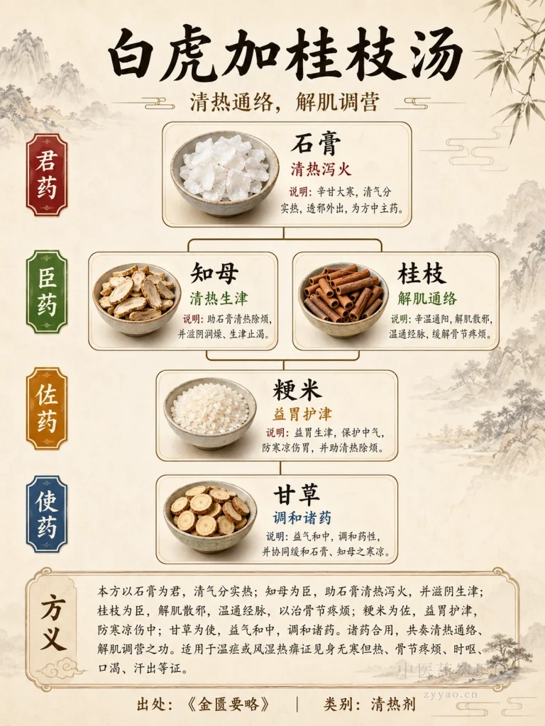 白虎加桂枝汤 君臣佐使图
