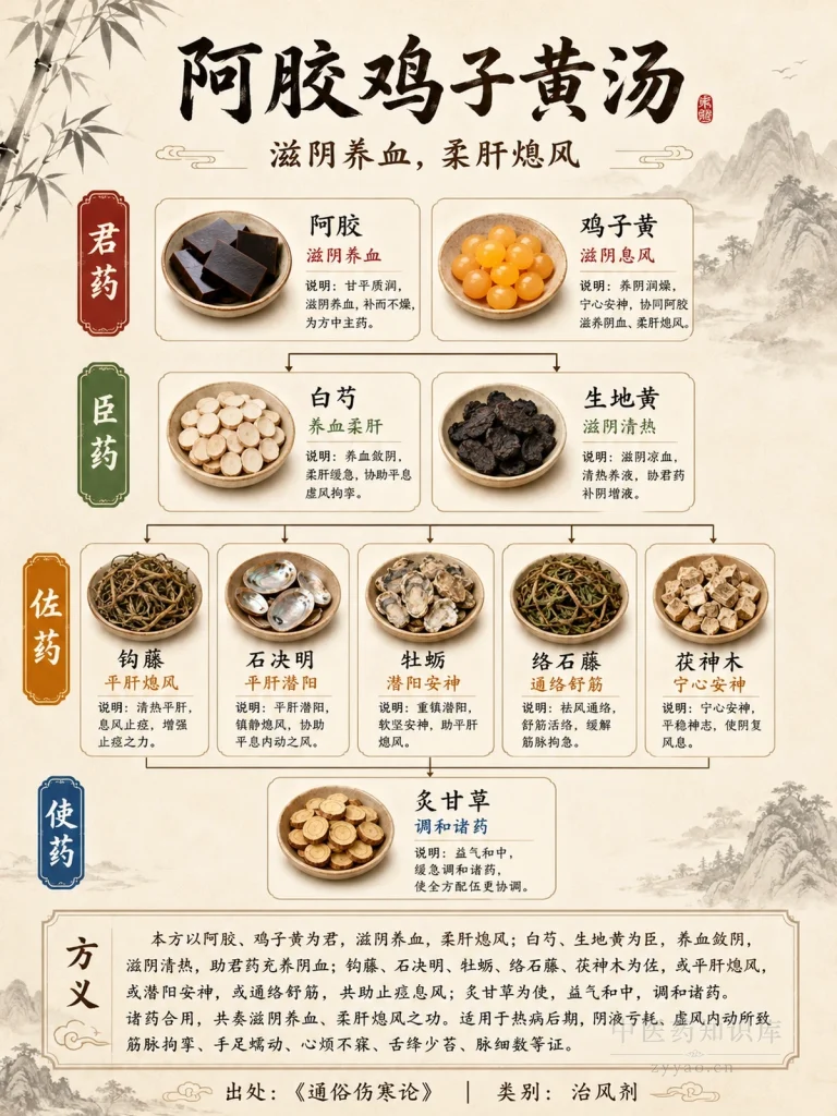 阿胶鸡子黄汤 君臣佐使图
