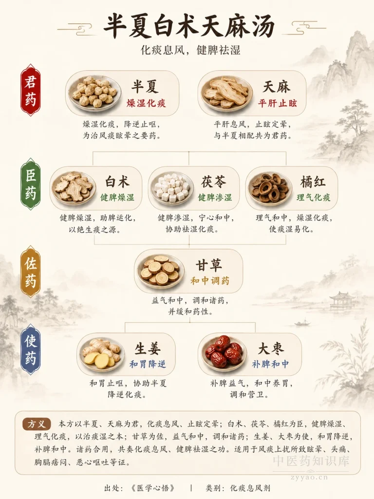 半夏白术天麻汤君臣佐使金字塔图