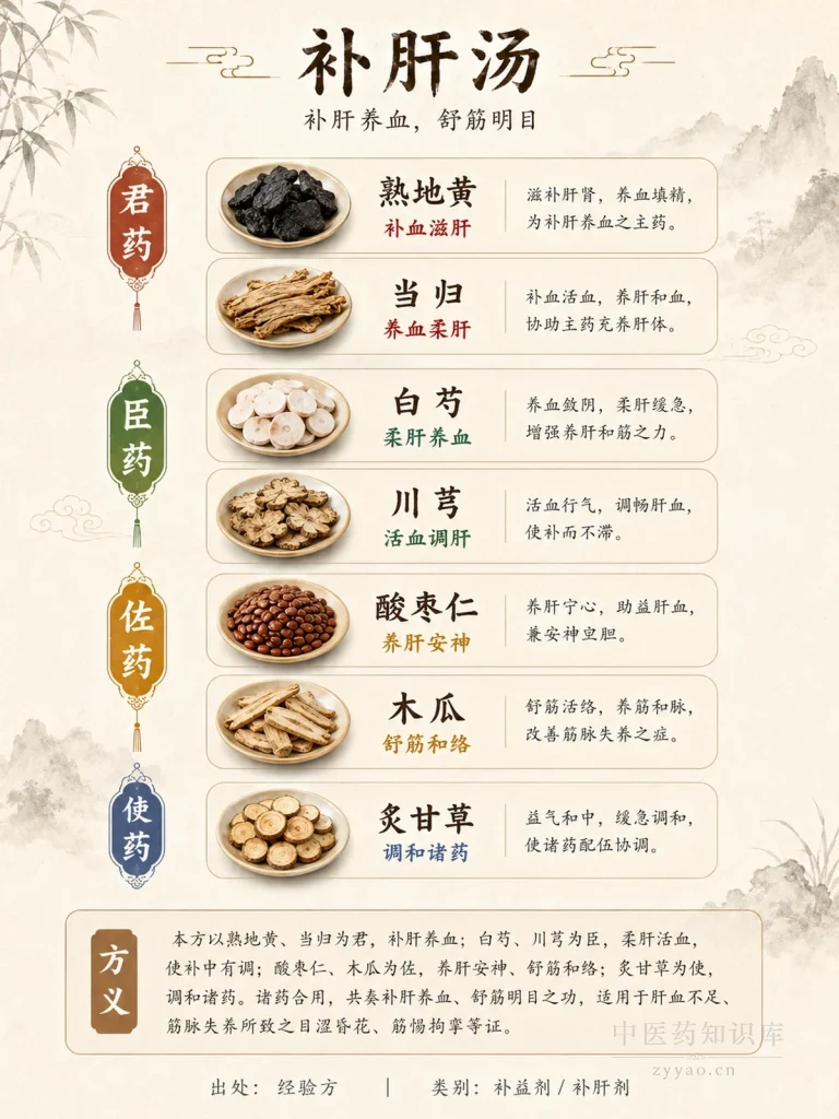 补肝汤 君臣佐使图