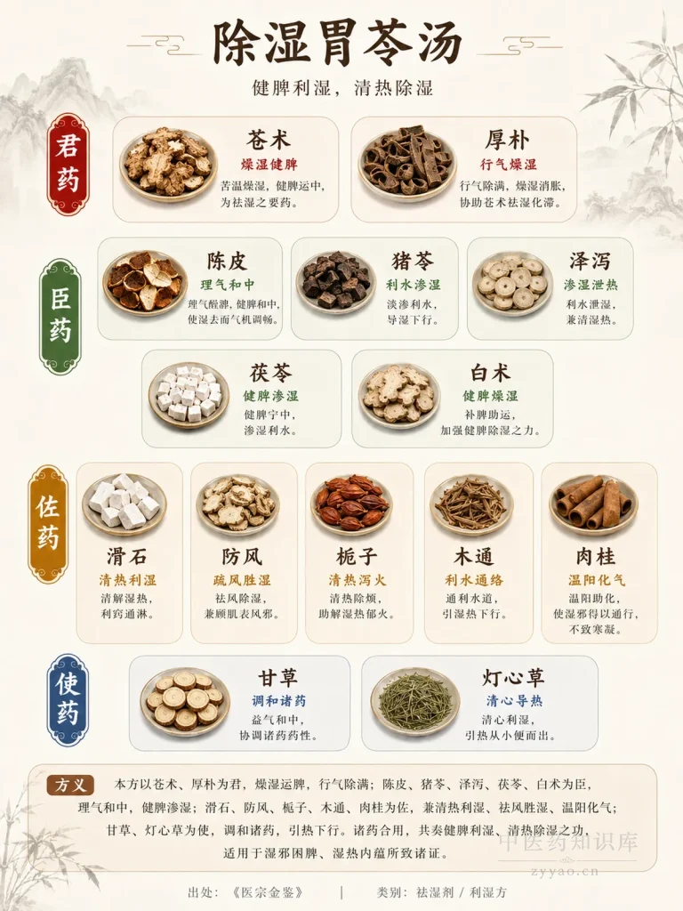 除湿胃苓汤 君臣佐使图