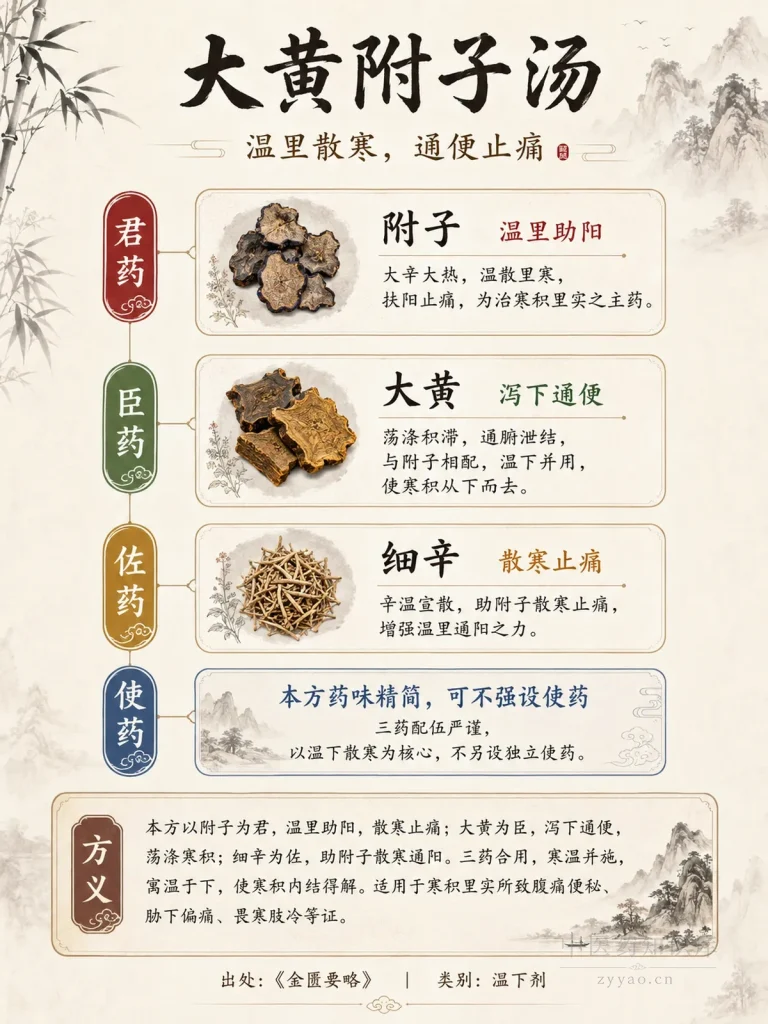 大黄附子汤 君臣佐使图
