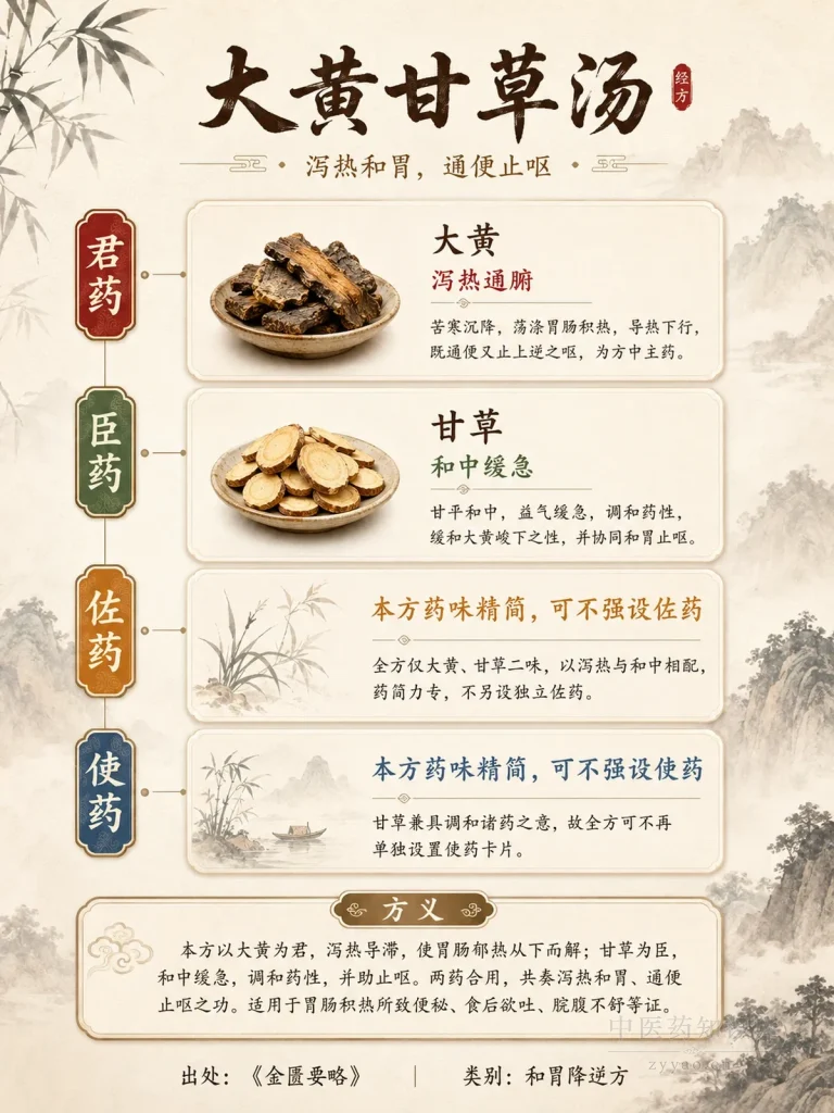 大黄甘草汤 君臣佐使图
