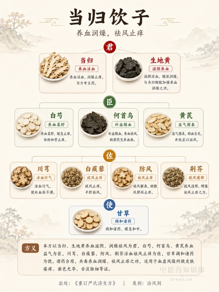 当归饮子 君臣佐使图